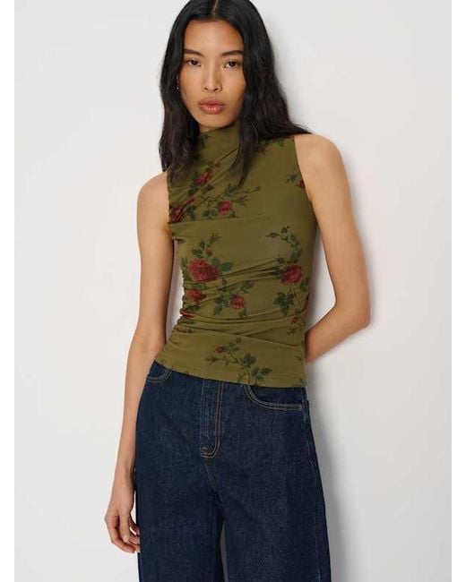 Reformation Blue Marlo Knit Top