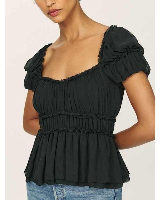 Reformation Black Glasgow Top 0