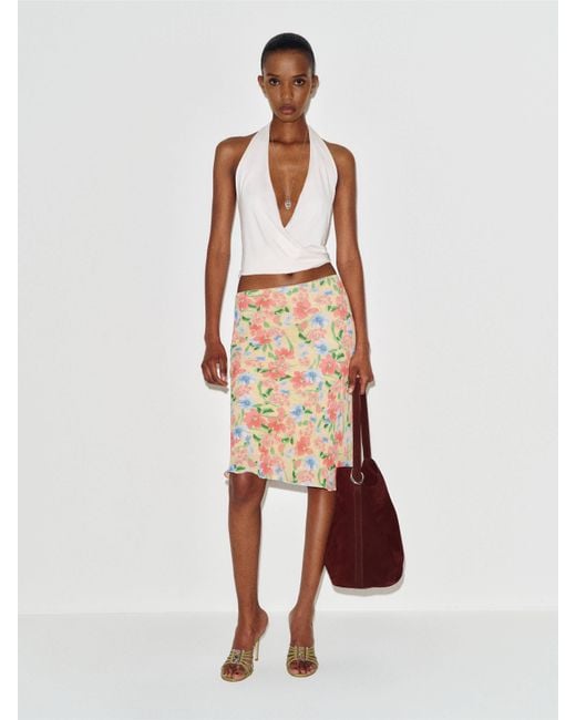 Reformation White Layla Knee Length Skirt 8