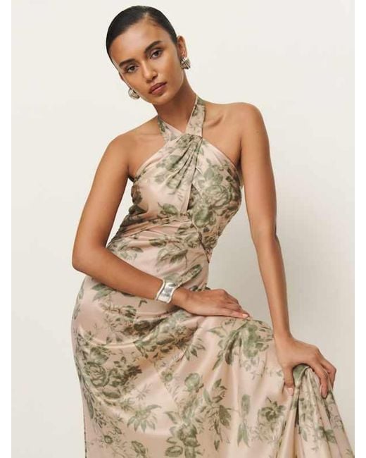 Reformation Natural Veria Silk Dress