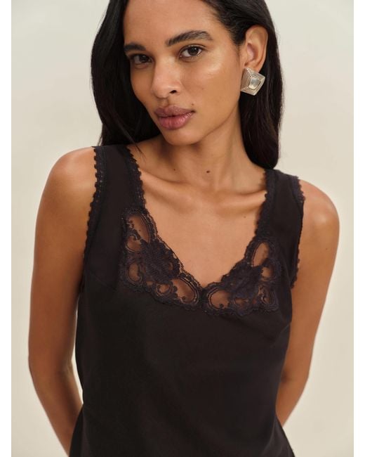 Reformation Black Lilu Top Lace