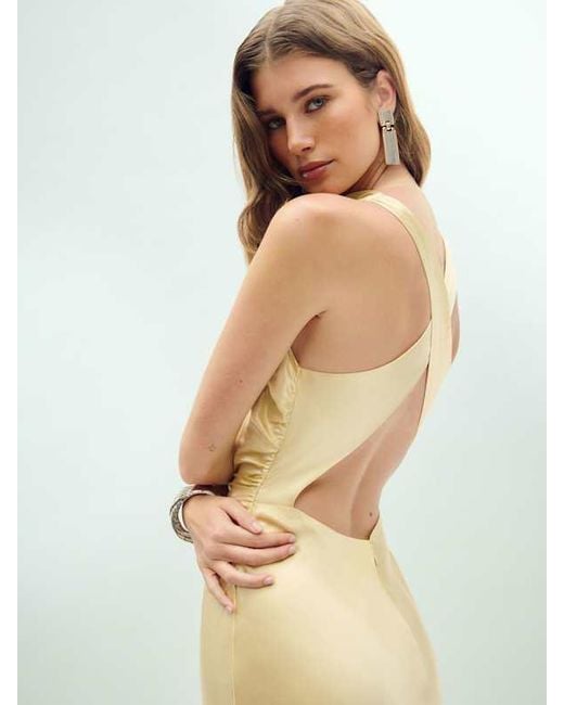 Reformation Natural Casette Silk Dress