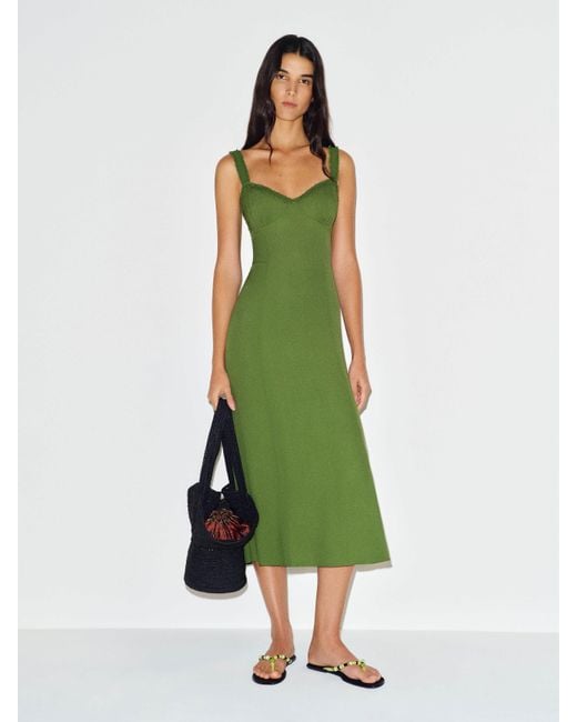 Reformation Green Tully Dress Palm 4