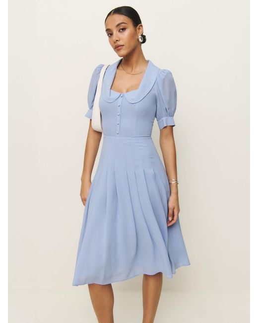 Reformation Blue Kyria Dress