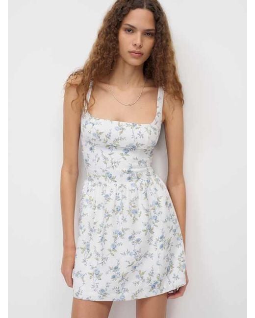 Reformation White Janu Linen Mini Dress 8
