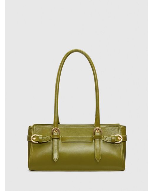 Reformation Green Beatrice Shoulder Bag Apple Leather