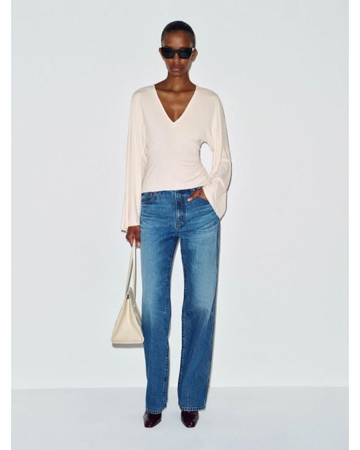 Reformation Blue Hadley Knit Top