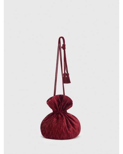 Reformation Red Aphrodite Pleated Pouch