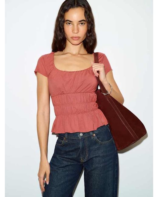 Reformation Blue Milena Knit Top
