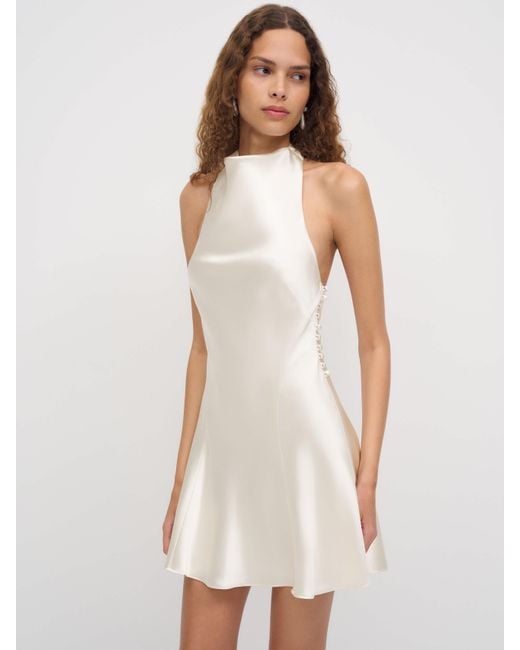 Reformation White Roy Silk Mini Dress 0
