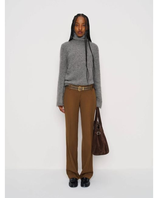 Reformation Brown Claire Ultra Low Rise Pant 0