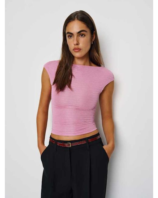 Reformation Pink Darra Knit Top