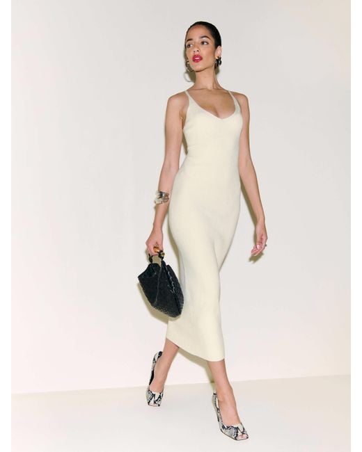Reformation Dahlia Cotton Sweater Dress in Natural