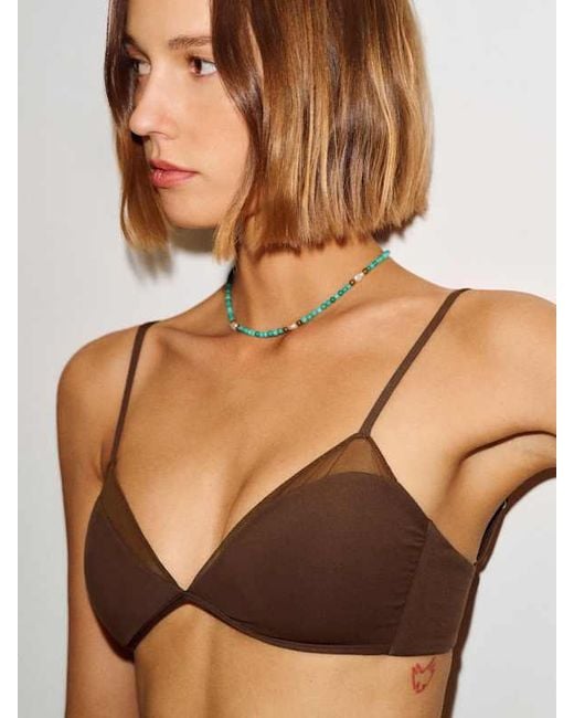 Reformation Brown Bare Bikini Top