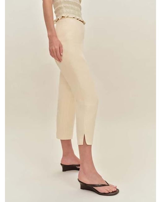Reformation Natural Petites Petra Linen Low Rise Pedal Pusher Pant