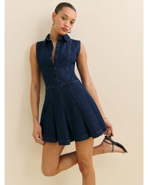 Reformation Blue Arella Denim Mini Dress