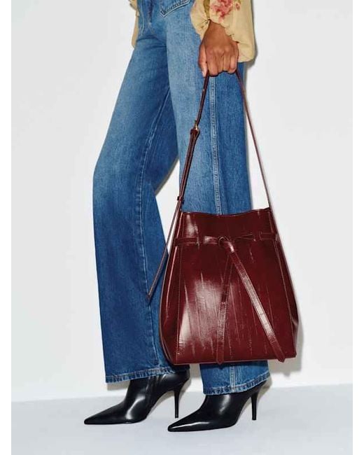 Reformation Red Beatrice Bucket Tote