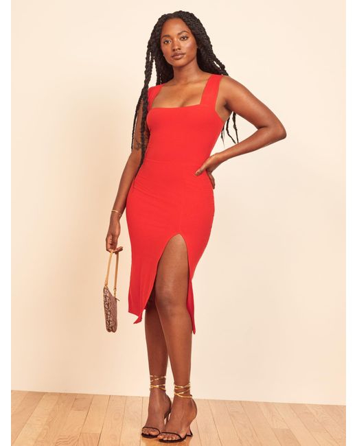 Reformation Cassi Dress in Red | Lyst Canada