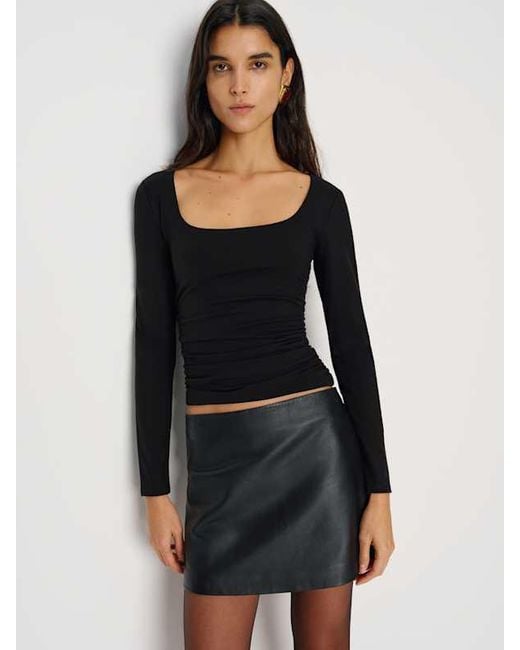 Reformation Black Kayla Knit Top