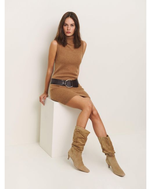 Reformation Brown Rosie Mid Shaft Boot