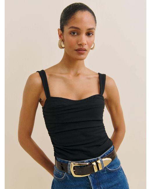 Reformation Black Trish Knit Top