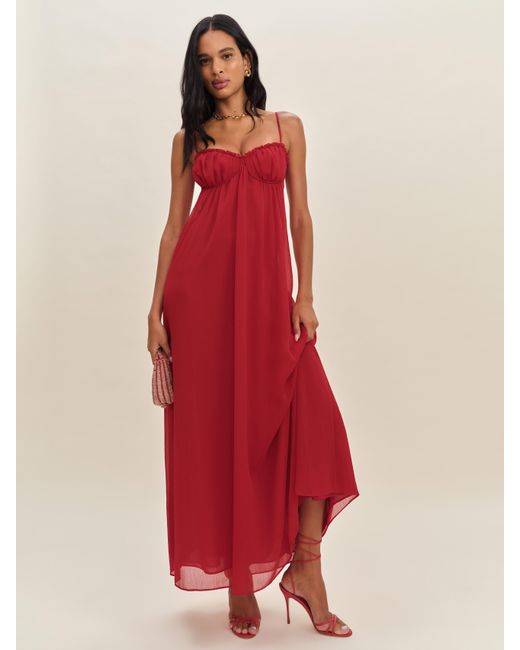Reformation Red Cebba Dress 6
