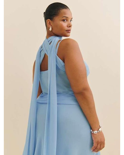 Reformation Blue Lula Top Es
