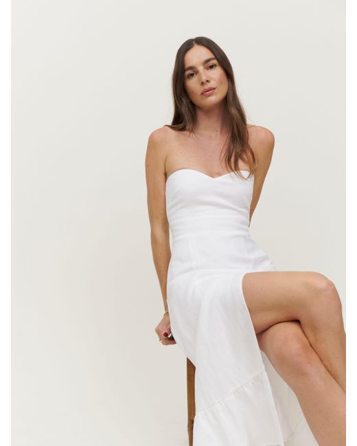 Reformation Amagansett Linen Dress in White Lyst