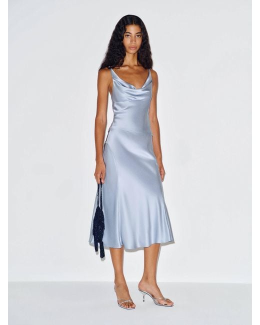 Reformation Blue Olivine Silk Two Piece Cloud