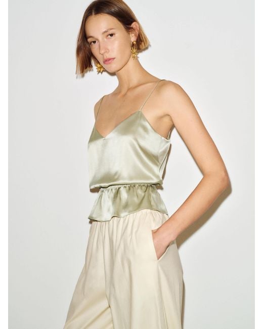 Reformation Natural Fiorenzo Silk Top