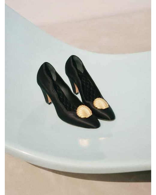 Reformation Blue Henrietta Pump Satin 6
