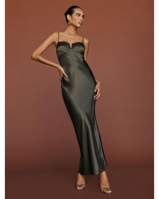 Reformation Brown Brie Silk Dress 10