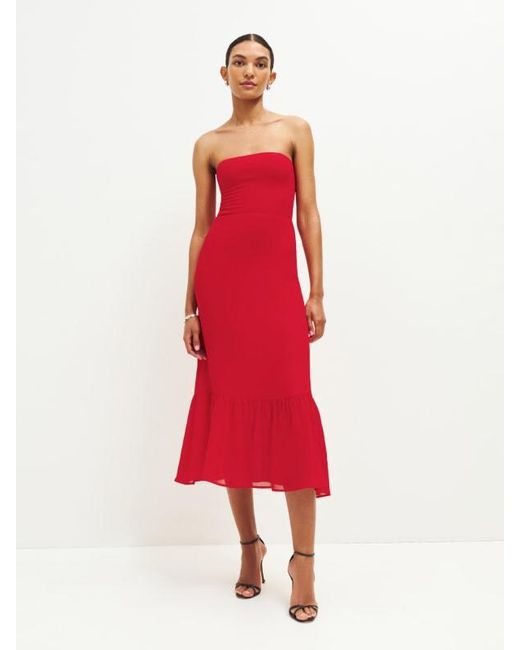 Reformation Red Arta Dress