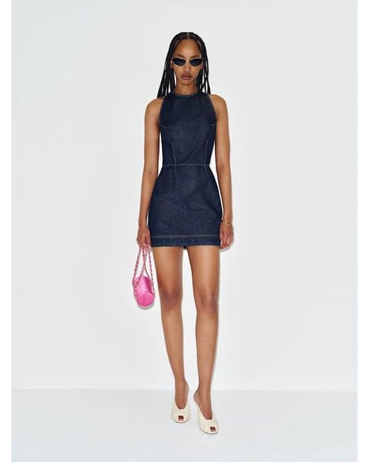 Reformation Blue Kianna Denim Halter Mini Dress 0