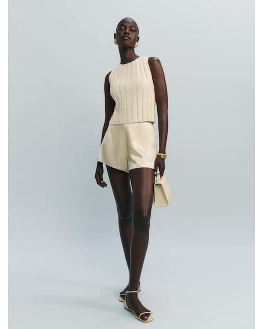 Reformation Natural Callie Cotton Ribbed Sweater Tank Top
