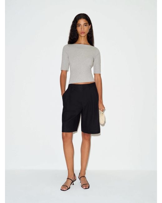 Reformation White Santino Knit Top Heather