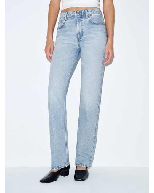 Reformation White Leda Mid Rise Straight Jeans Denim