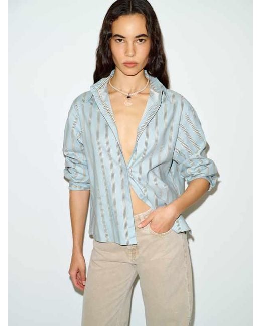 Reformation Blue Andy Oversized Shirt