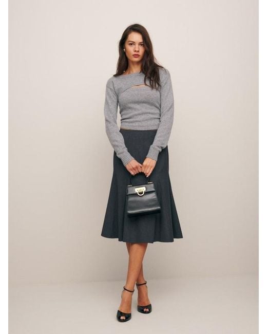 Reformation Gray Maddy Cashmere Sweater Set