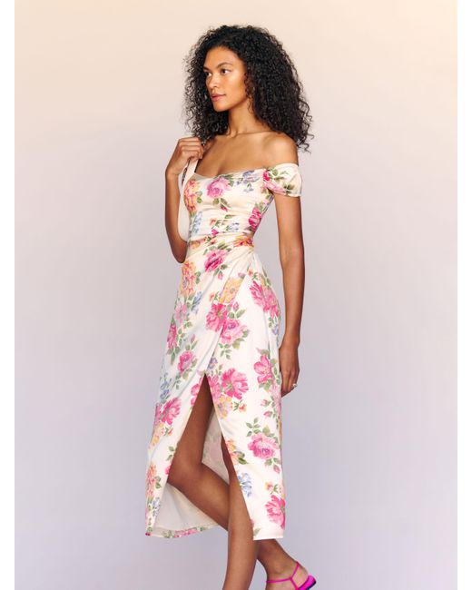 Reformation Pink Genesis Silk Dress