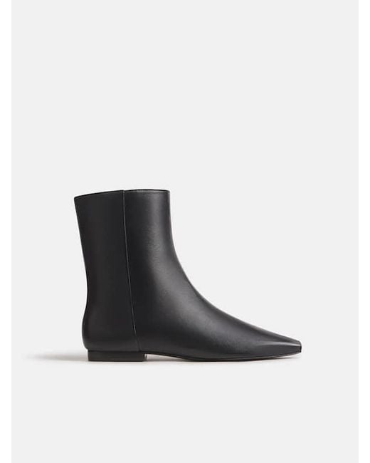 Reformation Blue Remy Flat Ankle Boot Leather 5