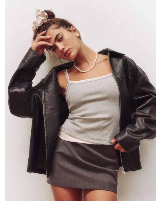 Reformation Brown Sleeveless Straight Neckline Tank