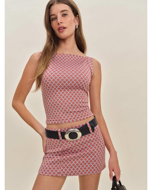 Reformation Pink Sara Knit Skirt 2