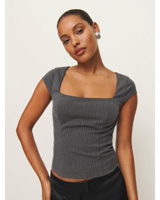 Reformation Gray Hollyn Top 2