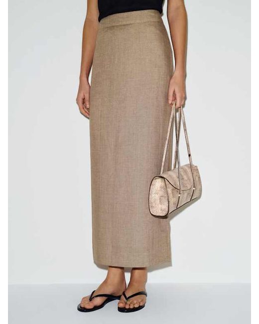 Reformation White Lydia Linen Skirt