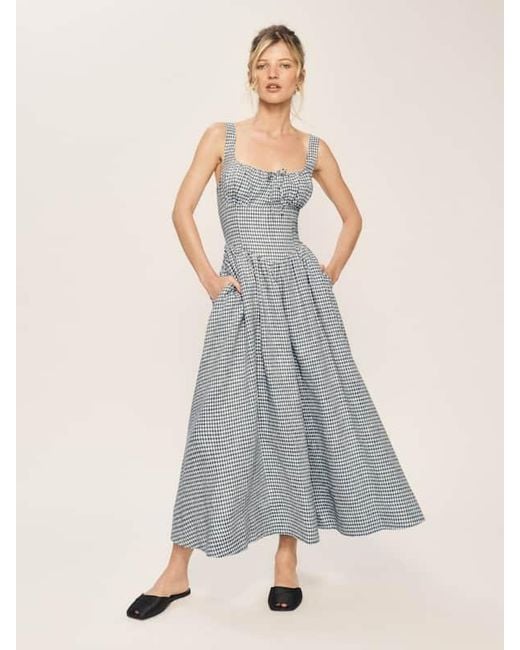reformation grey dress Reformation Lilyann Satin Maxi Dress – The Closet New York main image 1