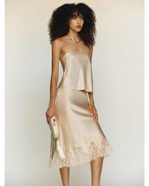 Reformation Natural Spritz Silk Top