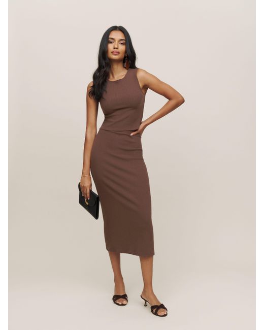 Reformation Hays Knit Two Piece in Natural Lyst