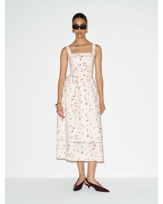 Reformation White Everett Linen Dress 0