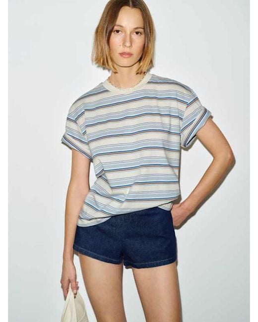 Reformation Blue Rowan Oversized T-Shirt
